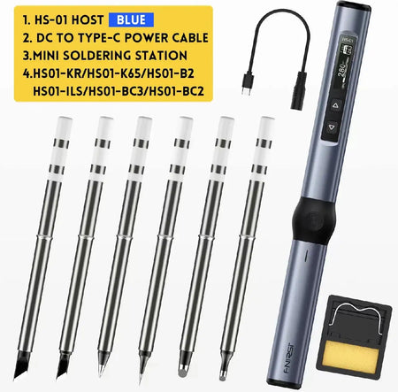 FNIRSI HS-01 Soldering Iron 24V PD 80-420 C Adjustable BLUE HS01 Six