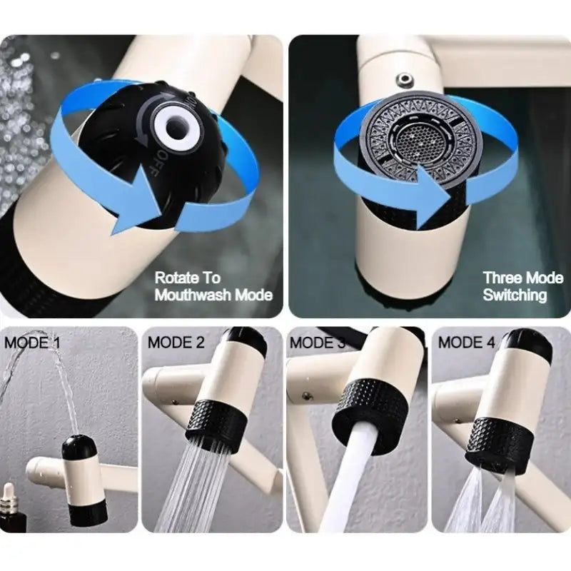 4 Modes Basin Faucet &ndash; Desk Mounted Hot Cold Rotation