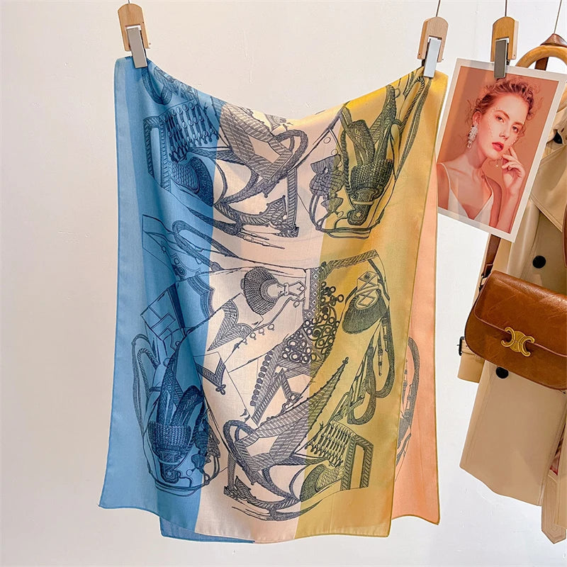 Luxury Wool and Silk Scarf &ndash; Exquisite Warmth and Style J2e059-01 / 60x170cm / CHINA