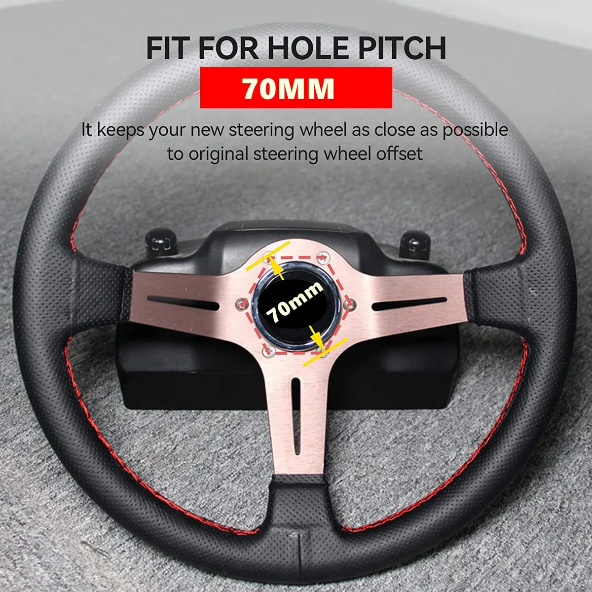 Aluminum 70MM Steering Wheel Racing Game Plate Steering Wheels Modification Set For Logitech G25 G27 DIY Parts 24 Hole Adapter by InterCyprus Trading Ltd