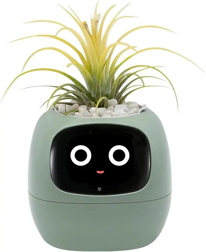 Intelligent Smart Pet Planter with AI Expressions and Sensors Light Green