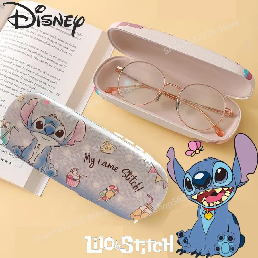 🟠 Stitch Disney Anime Lilo & Stitch Printcation Case Case Hard Shell защитный корпус Студенческие очки коробка для хранения девочек дети подарок