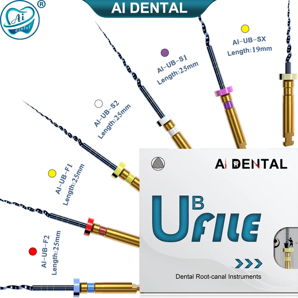 AI UB Endodontiska Rotationsfiler 19 Till 25mm NiTi MaxTech 6.0