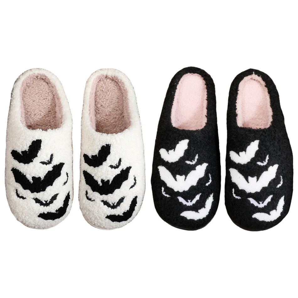 Halloween Fledermaus Plüsch Hausschuhe Unisex pelzig thermisch rutschfest