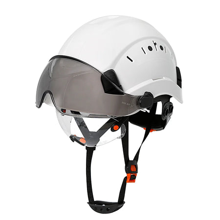 CE Safety Helmet With Double Goggles &ndash; Comfortable All Day White A