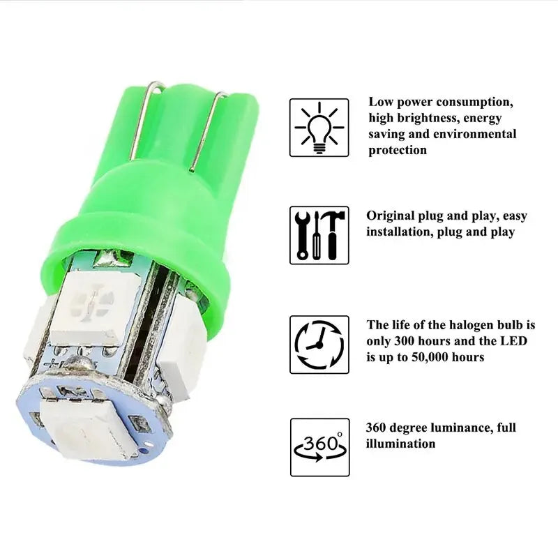 KEVANLY T10 LED Signal Light &ndash; Bright Ice Blue 6000K Illumination