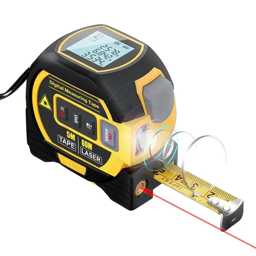 Laser Tape Measure 3 In 1 &ndash; Ultra Precise Rangefinder 60m and 5m type
