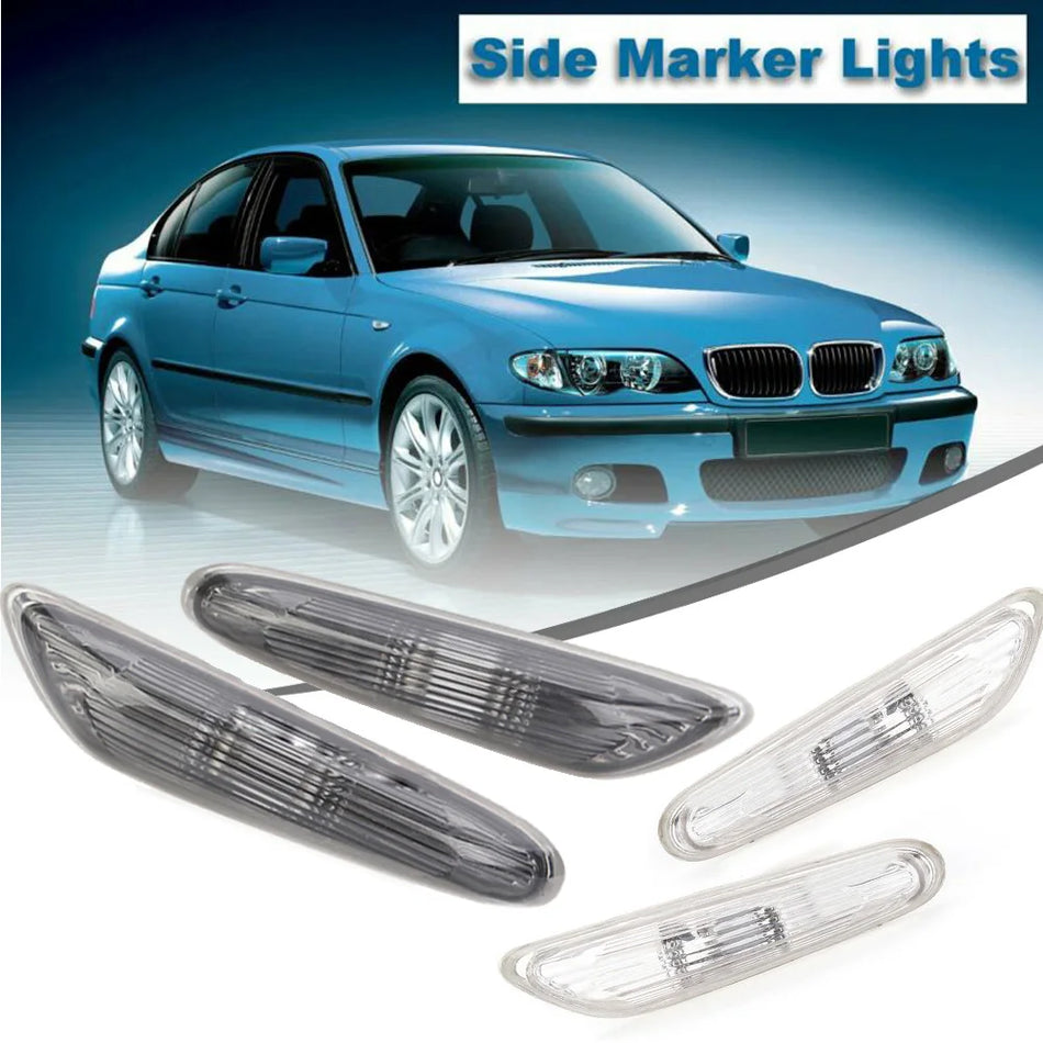 Šoninių žibintų rinkinys BMW E46 E60 E61 E83 priekinė pora ABS plastikas be lemputių