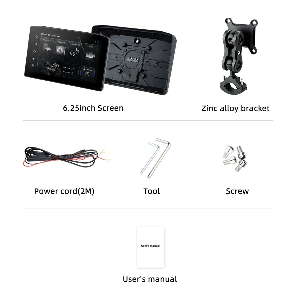 EKIY 6.25 Inch Portable Digital Dashboard &ndash; Wireless CarPlay and Anti Theft Screen M8 / None