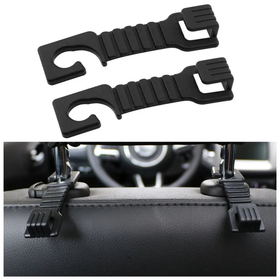 Organizador de gancho para respaldo de asiento de coche con diseño oculto, fibra de carbono, 2 unidades