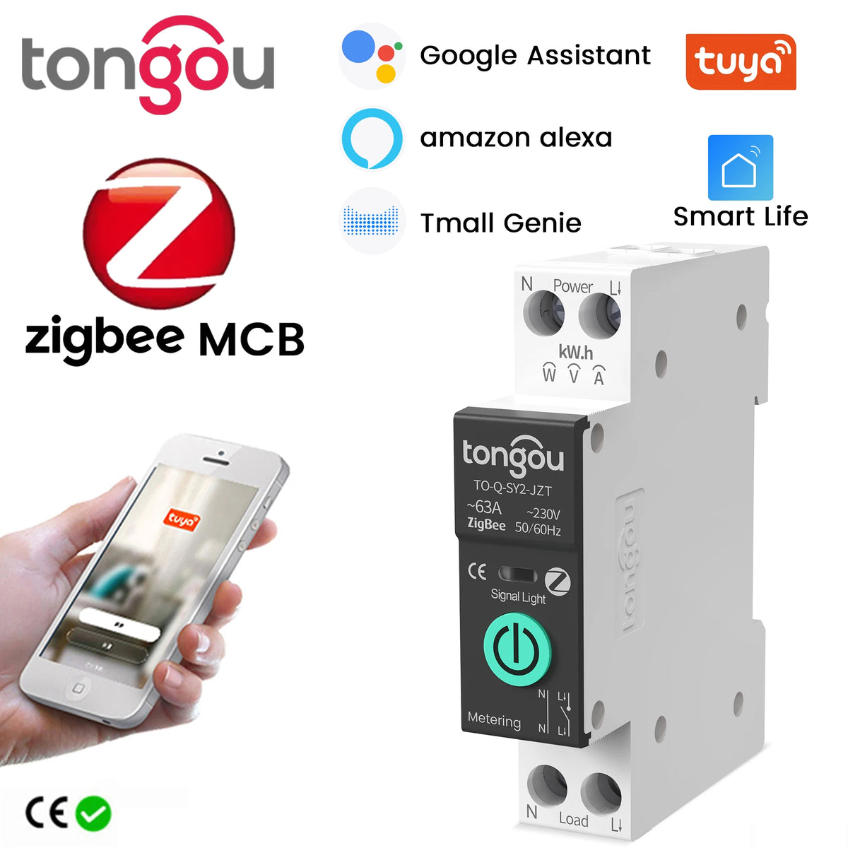 TUYA ZigBee Smart Circuit Breaker with Remote Control &amp; Protection Features 1-63A adjustable