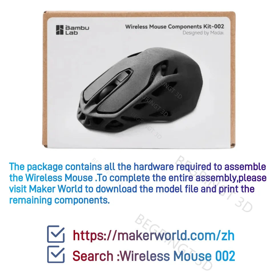 Bambu Lab 3D Printing DIY Jet Engine Model Parts Kit Wireless Mouse / DIY Parts Kit