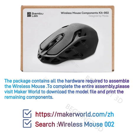 Bambu Lab 3D Printing DIY Jet Engine Model Parts Kit Wireless Mouse / DIY Parts Kit