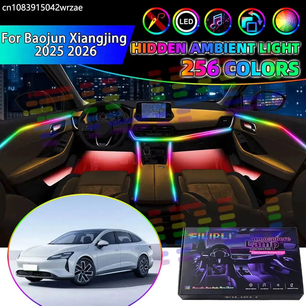For Baojun Xiangjing 2025 2026 EQ200 RGB Car Interior Ambient Lights Strips Breathing Lighting Kit App Control LED strips Auto by InterCyprus Trading Ltd