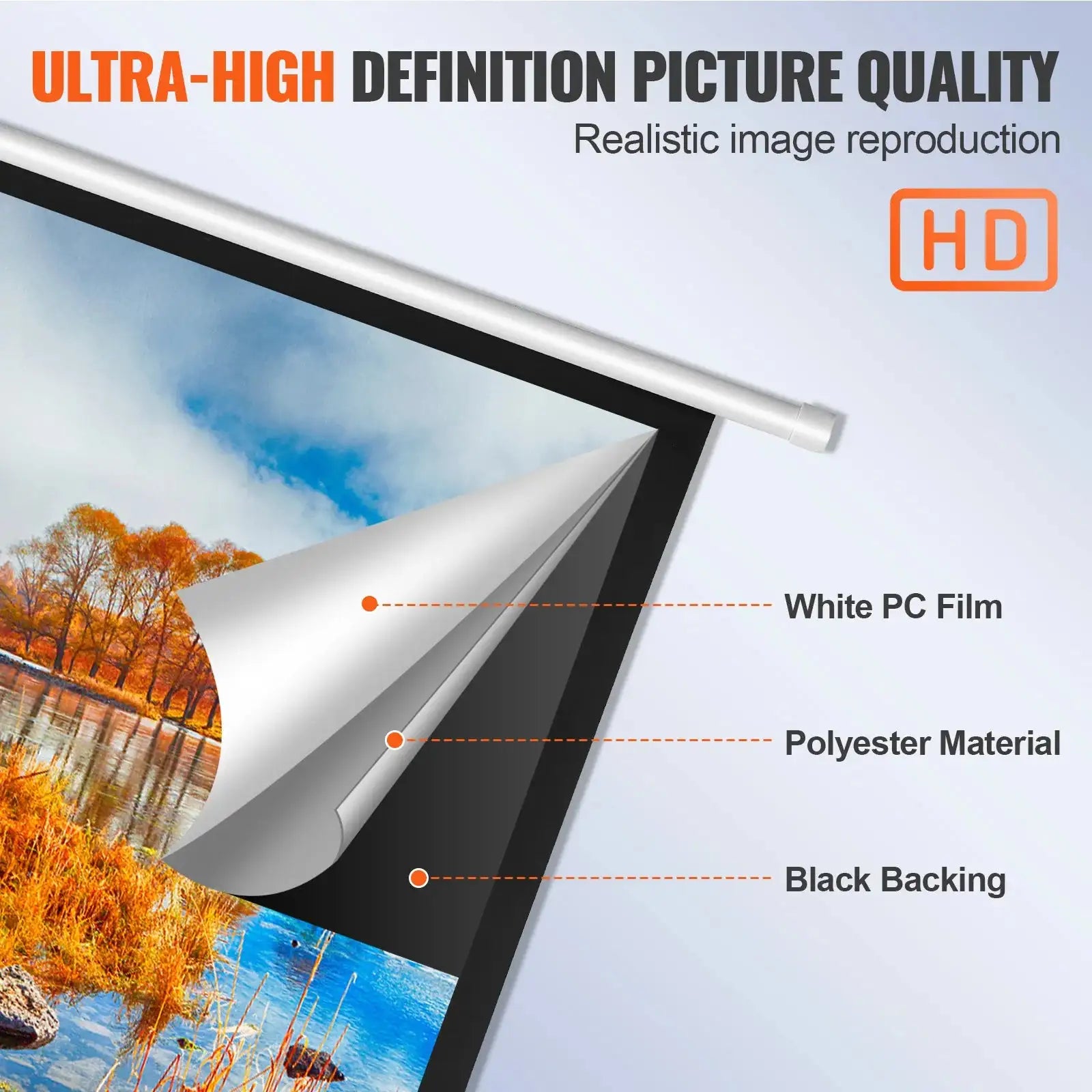 100 Inch Manual Pull Down Projector Screen 16 By 9