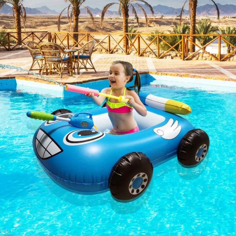 Flutuador Inflável de Piscina com Pistola de Água e Aerção, Presente de Festa na Praia em PVC