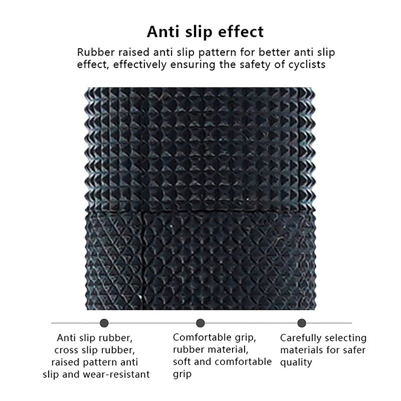 Comfort Grip MTB Bicycle Handlebar Grips with Lock-On Alloy Cuffs
