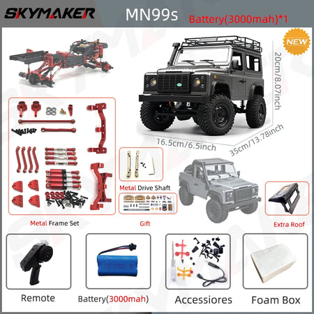 MN99s MN98 1:12 4WD RC Rock Crawler Defender - High Speed, Off-Road Adventure 1B3000-MSet-RF-S-FB