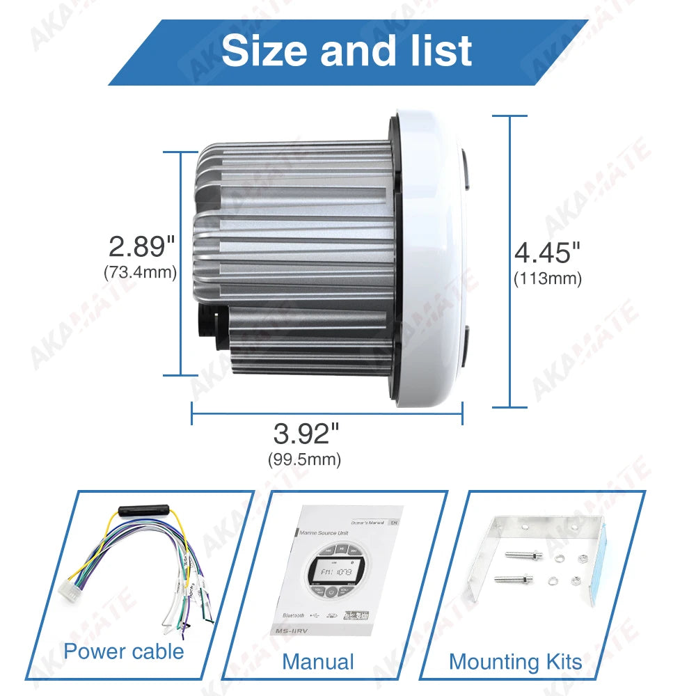 MS-12RV-1 RV Stereo Radio &ndash; Bluetooth IPX5 200W Output