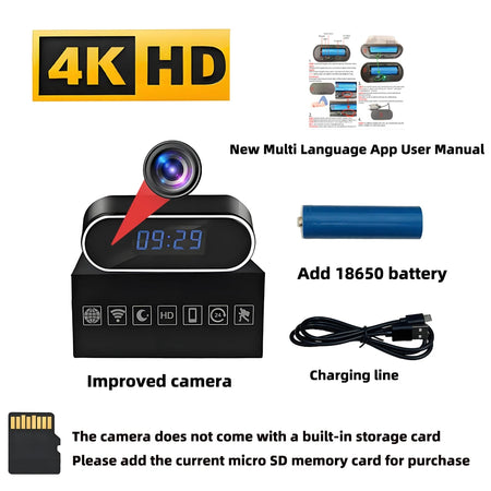 Cmaos 4K HD WiFi Camera &ndash; Upgraded Clarity with Infrared Night Vision Add 18650 battery / Add 128GB SD card / CHINA