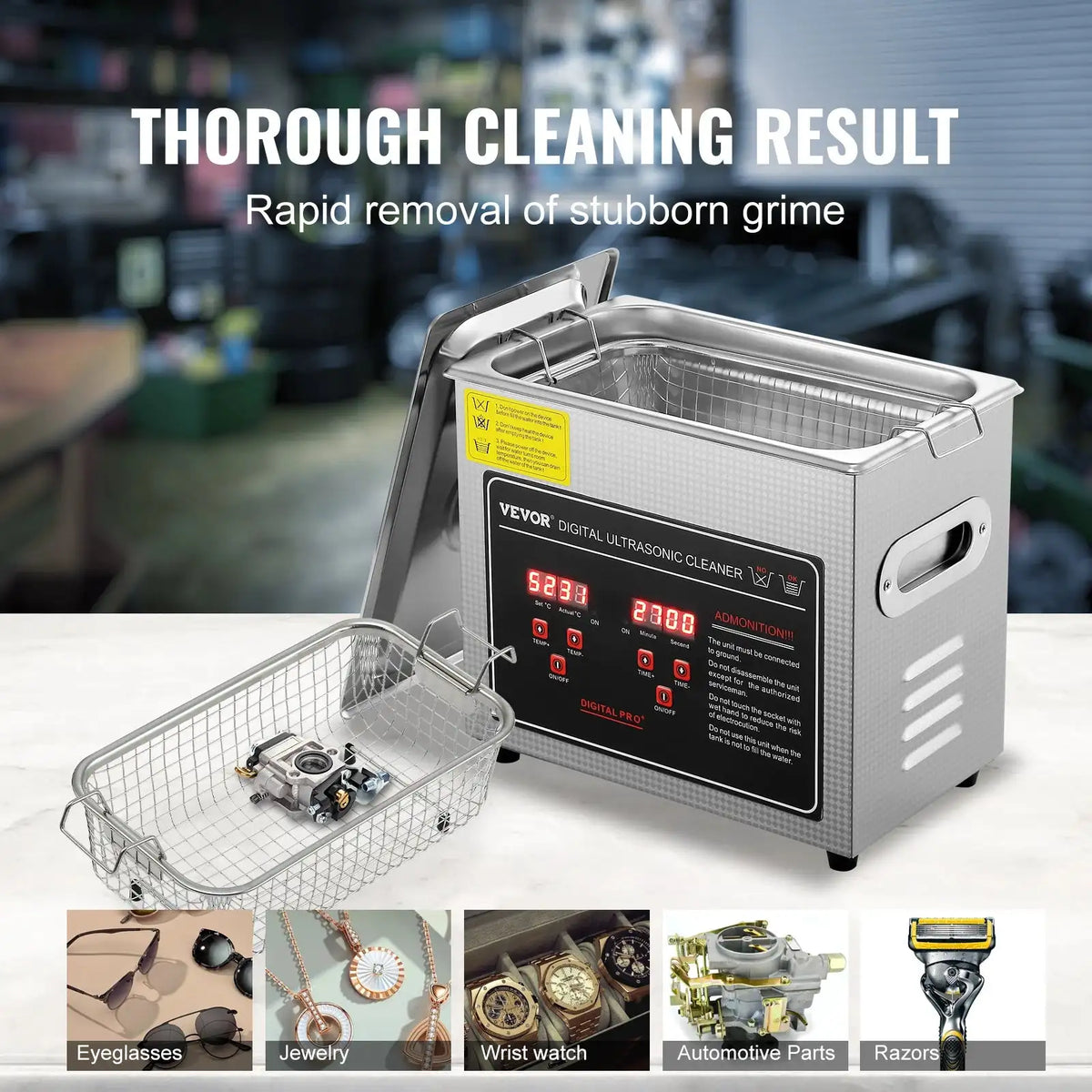 Ultrasonic Cleaner Stainless Steel Portable 2L 30L