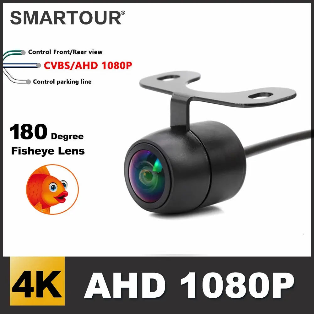 SMARTOUR AHD 1080P Car Front Rear View Back Up Camera 180° Fisheye Lens Full HD Night Vision Vehicle Reverse Camera Universal by InterCyprus Trading Ltd