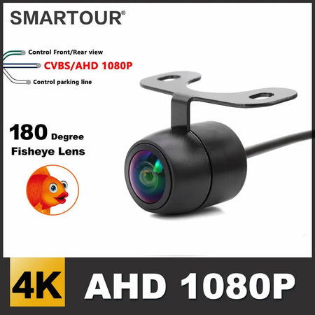 SMARTOUR AHD 1080P Car Front Rear View Back Up Camera 180° Fisheye Lens Full HD Night Vision Vehicle Reverse Camera Universal by InterCyprus Trading Ltd