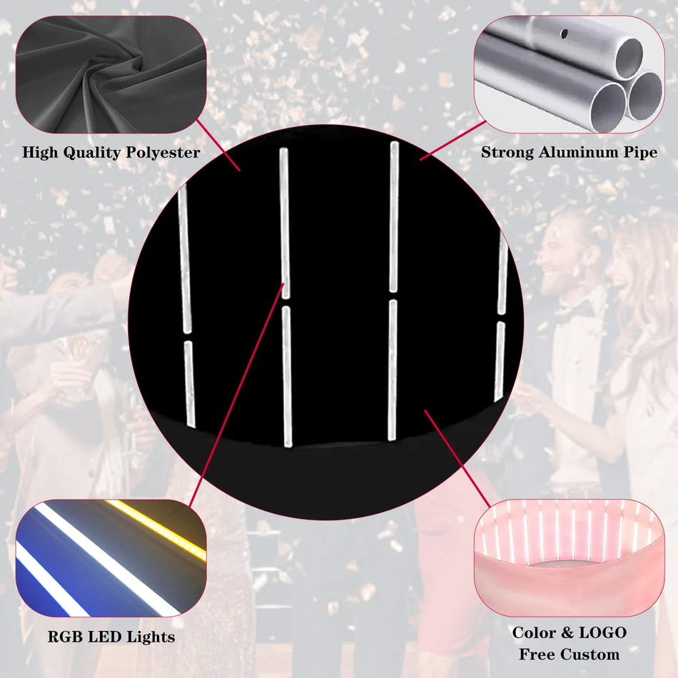 360 Foto Booth Indhegning Med LED RGB Lys Til Bryllupper