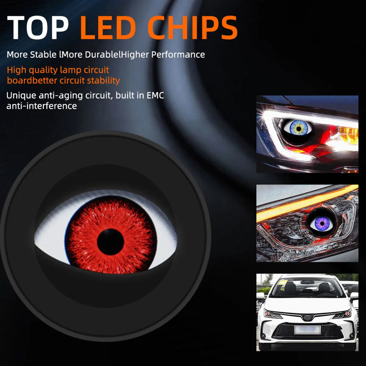Motorcycle Dynamic Devil Eyes LED Lights &ndash; Remote Control Customization