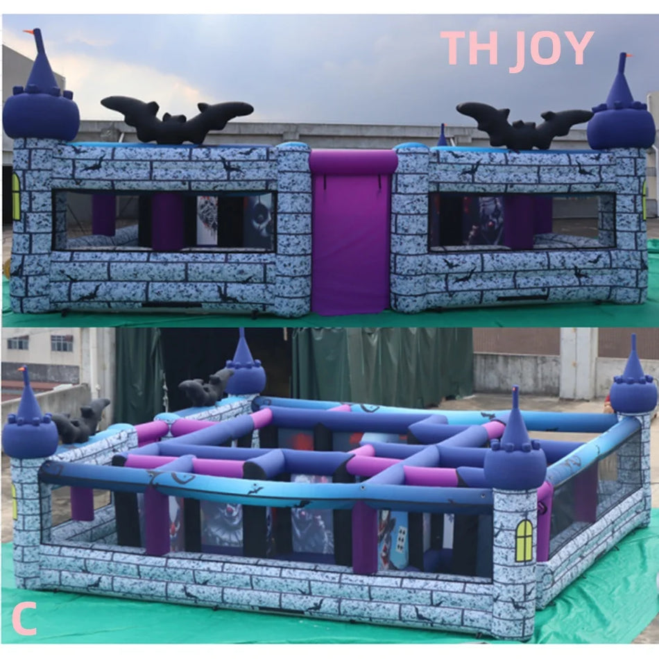 8x8μ Εξωτερικό Φουσκωτό Σπίτι Φαντασμάτων Λαζερ Τάγκ Μαζέ