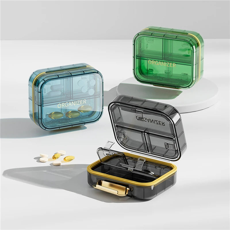 Travel-Friendly Dustproof Pill Box Organizer with Secure Closure and Moisture Protection