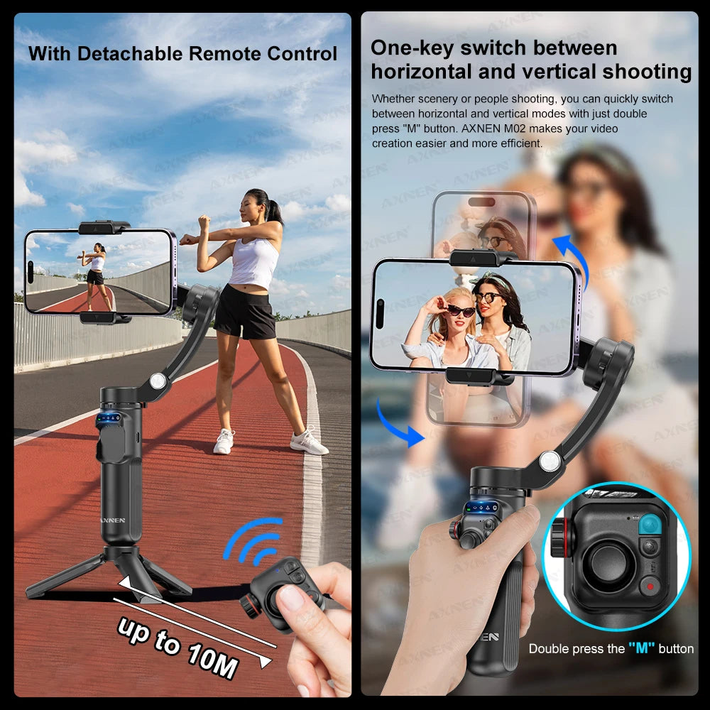 3-Axis Vlog Stabilizer &ndash; Face Following Technology with Magnetic Remote