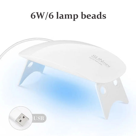 YIKOOLIN 6W UV LED Mini Nail Lamp &ndash; Fast 60s Drying White-B 1