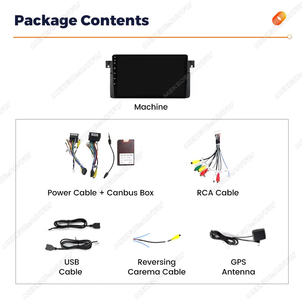 NaviFly MEKEDE Android 14 Wireless Carplay Auto Car Radio Stereo &ndash; Seamless Connectivity for BMW E46 M3 1998-2006