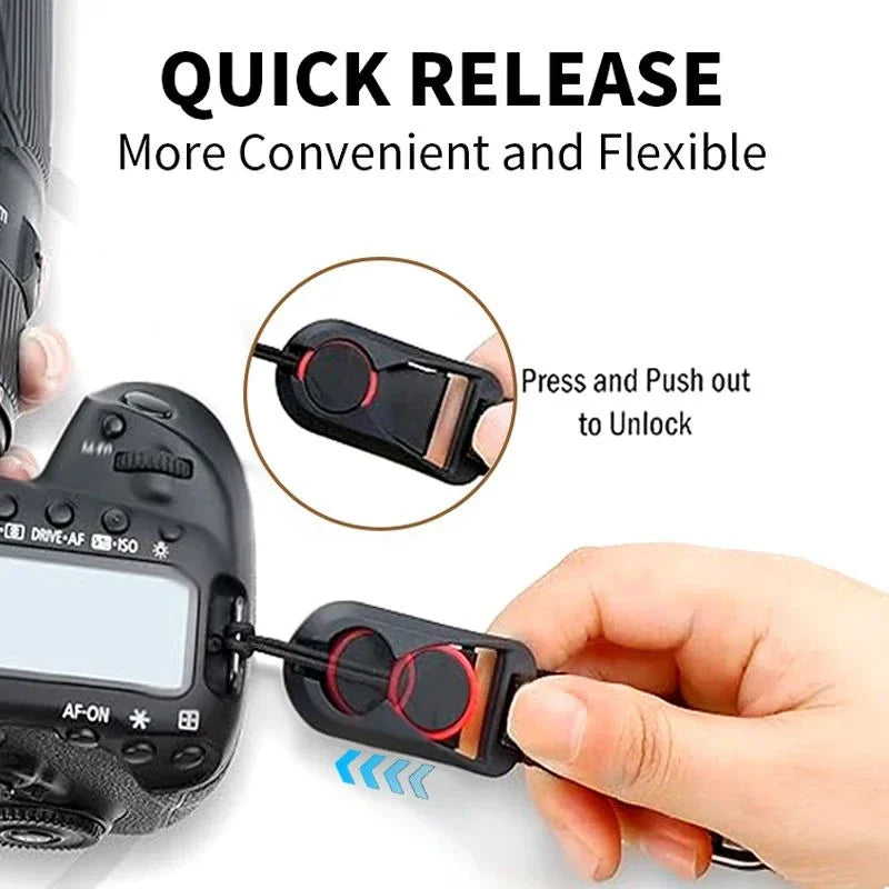 Quick Release Camera Buckle for Shoulder &amp; Wrist Straps - Compatible with Sony, Canon, Nikon