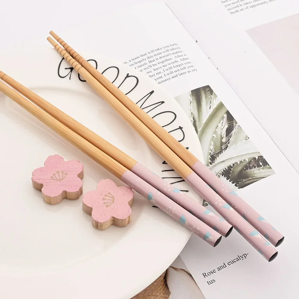 NoEnName Null Reusable Wood Sushi Chopsticks Set &ndash; Eco-Friendly Design