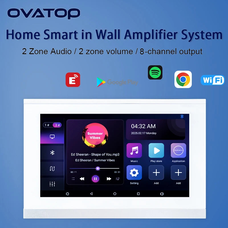 7-palcový Android hudobný prehrávač s WiFi, Bluetooth, dotykovým displejom a zabudovaným zosilňovačom