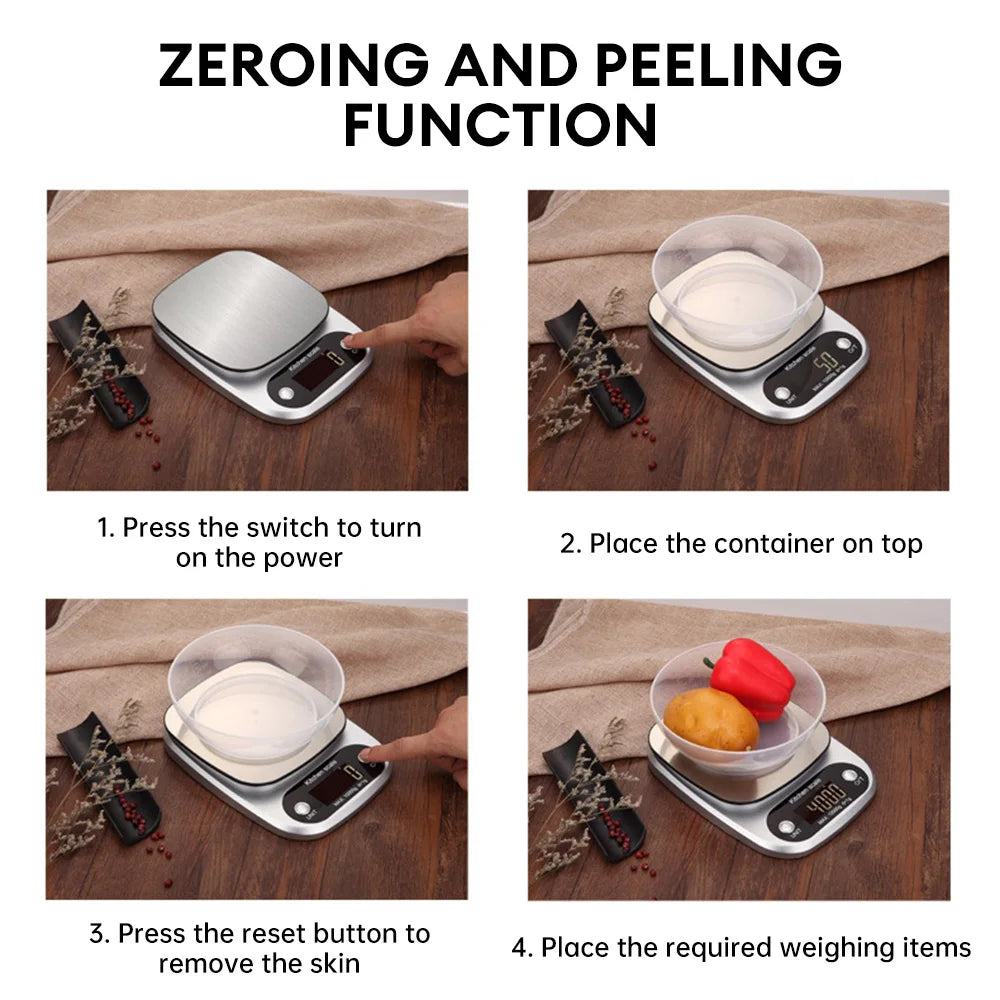 3KG 0.1G 10KG 1G Kitchen Scale - High Precision LCD