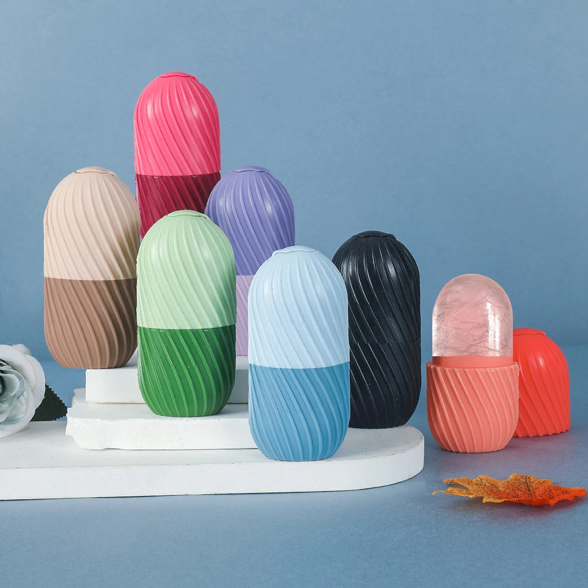 Ice Face Roller Beauty Massage Silicone Mold for Eye Puffiness &amp; Pore Reduction