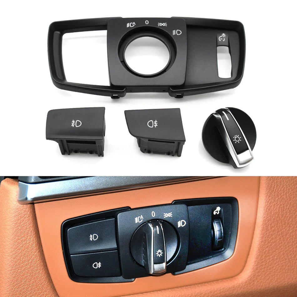 Dashboard Headlamp Switch Panel Cover For BMW F20-F36 PC ABS Durable Construction Replacement