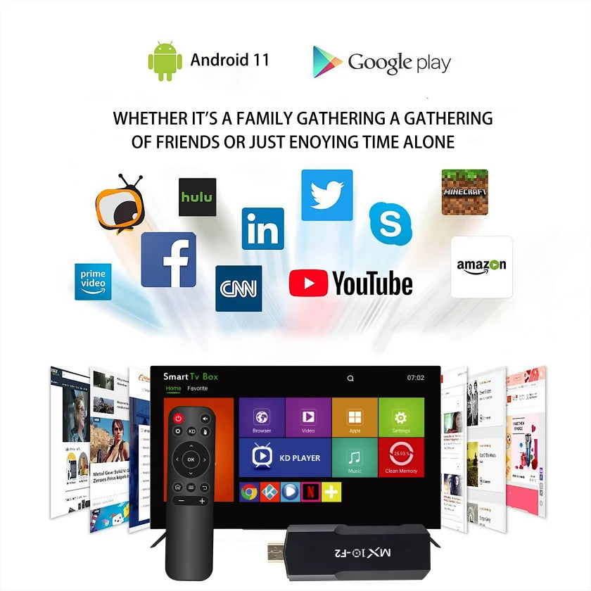 Czterordzeniowy Smart TV Stick 4K z 1GB, 8GB i Pilotem na Podczerwień