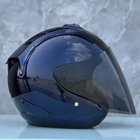 2024 Ram4 Dark Blue Open Face Motorcycle Helmet for Men and Women