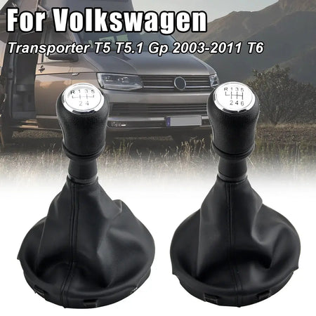 Gear Shift Knob Leather Boot Cover for Volkswagen Transporter T5 T5.1 T6 5/6 Speed by InterCyprus Trading Ltd