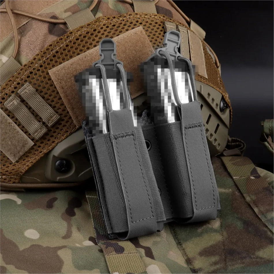 Nylon-Duplex 9mm Magazin-Tasche mit festem Stretchband MOLLE-System