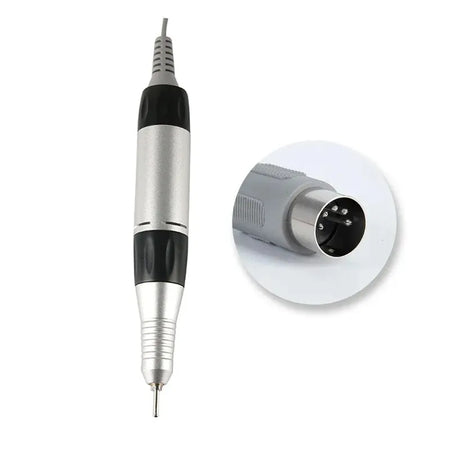 Electric Nail Drill Pen Handle &ndash; Multi Hole Compatibility Silver Black