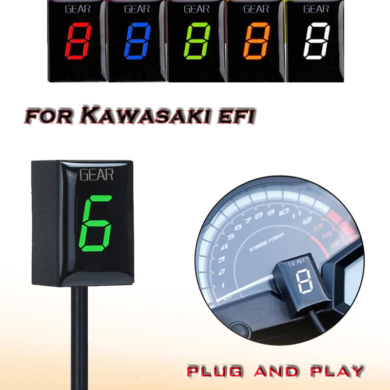 Kawasaki Gear Indicator for ER6N, Z1000SX, Ninja 300, Ninja 400, Z1000, with Speed Display Meter