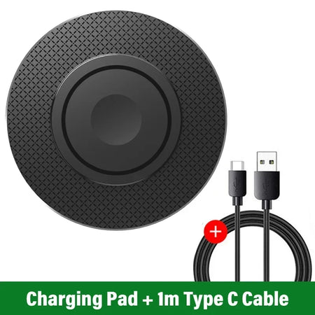 Wireless Charger Pad USB C &ndash; Fast 15W Qi Charging Station NO LED Light