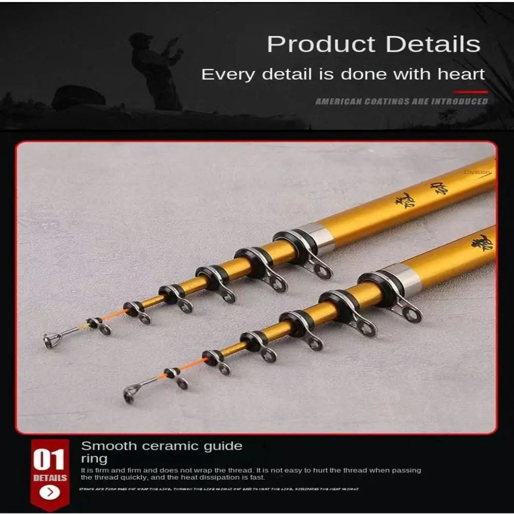 american telescopic fishing rod Portable Carbon Fiber Telescopic Fishing Rod