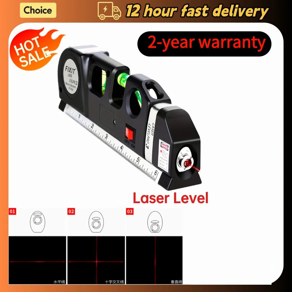 Laser Level Line Tool Kit Pro &ndash; Cross Line Projection without bracket