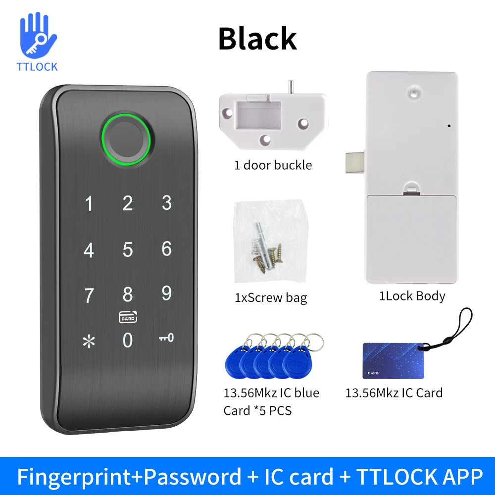 EM167-TTLOCK &ndash; Bluetooth App Access And Multi-Method Unlock EM168-F-TT black